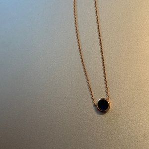 Cobalt blue stone on rose gold chain necklace